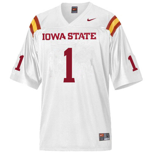 Men #1 Tarique Milton Iowa State Cyclones College Football Jerseys Sale-White